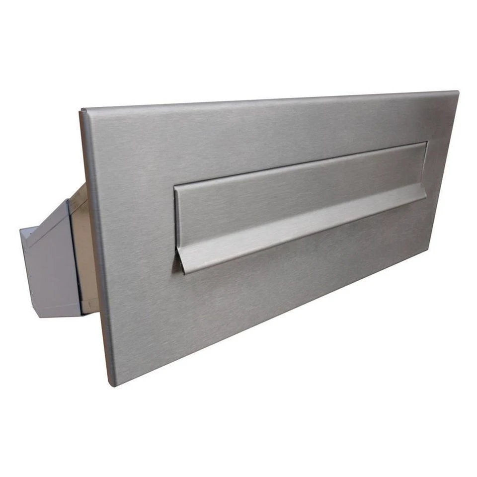 Letterbox24 Briefkasten DV-Serie D-041 Edelstahl Durchwurfbriefkasten variable Tiefe ohne Klingeltaster