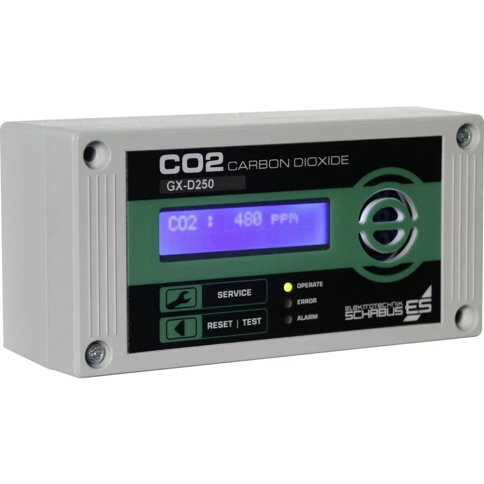 Elektrotechnik Schabus GX-D250 Kohlendioxid-Warngerät 300253 Gasmelder interner Sensor