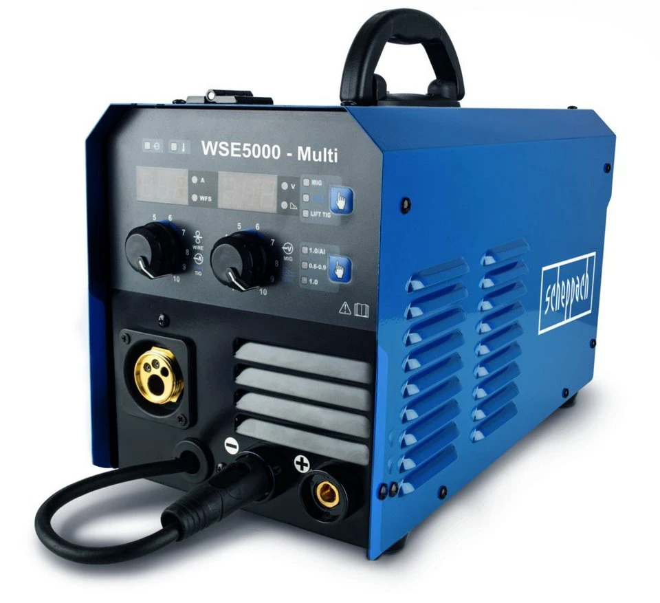 Scheppach WSE5000-Multi Schweißgerät Fülldraht MIG MMA TIG 200 A Digitaldisplay 230 V