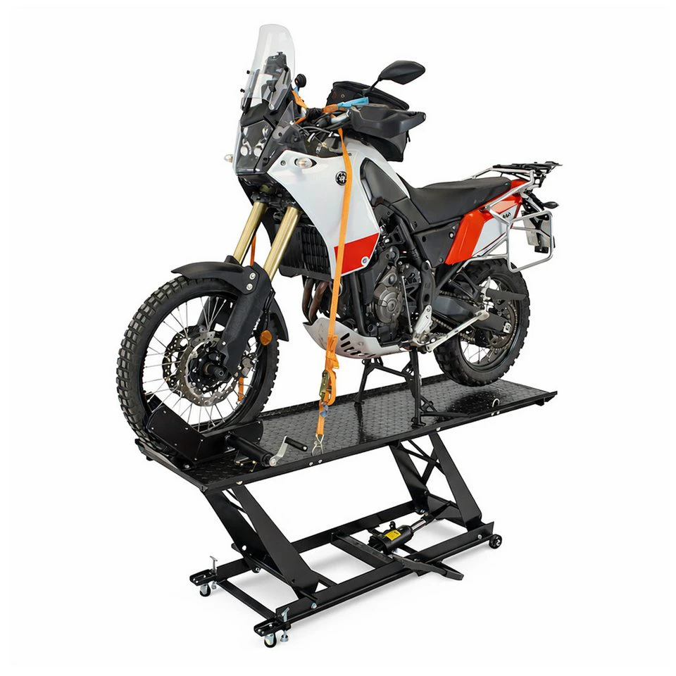 TRUTZHOLM Motorradhebebühne 450 kg 55 cm hydraulisch Parallelhub Auffahrrampe Vorderradklemme