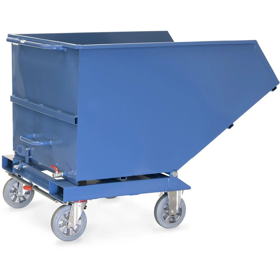 FETRA Muldenkipper 4704A mit Ablasshahn Stahlblech blau RAL 5007