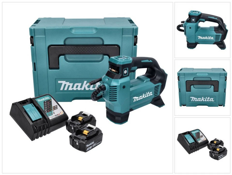 Makita Akku-Handkompressor DMP 181 18 V 11,1 bar 2x Akku 3,0 Ah Ladegerät