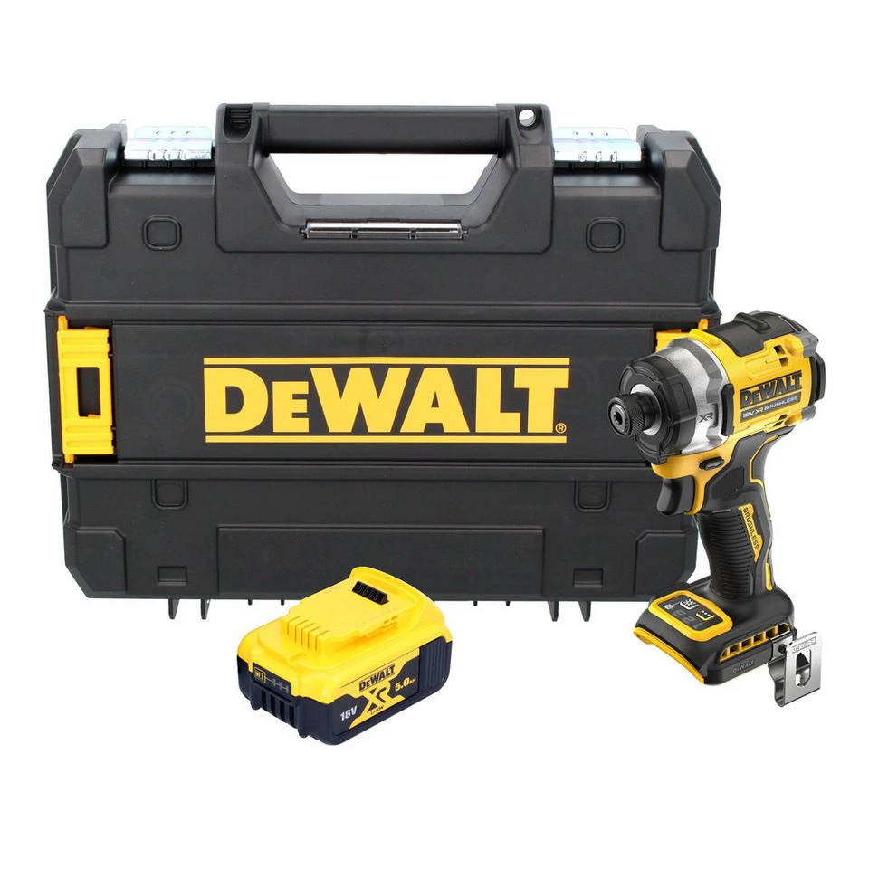 DeWalt Akku-Schlagschrauber DCF 860 18 V 282 Nm 1/4 Zoll mit 5,0 Ah Akku TSTAK ohne Ladegerät
