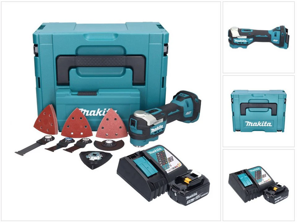 Makita Akku-Multifunktionswerkzeug DTM 52 RF1JX4 18 V Starlock Max Brushless