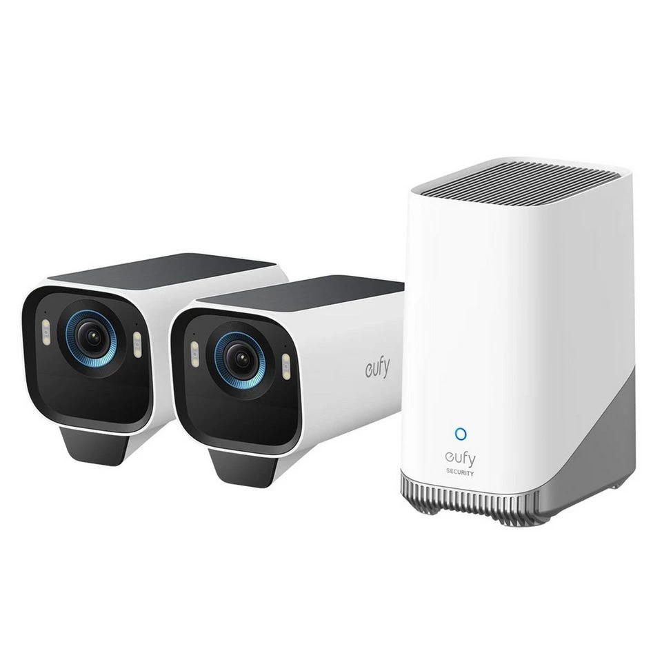 eufy Überwachungskamera S3 Pro 2er Kameraset kabellos mit HomeBase 3