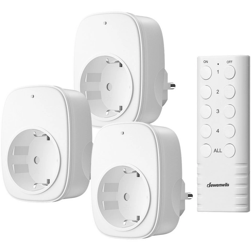 DEWENWILS Funksteckdose mit Fernbedienung 3680 W 3-St. 3er 4er 5er Set 30-50 m Reichweite