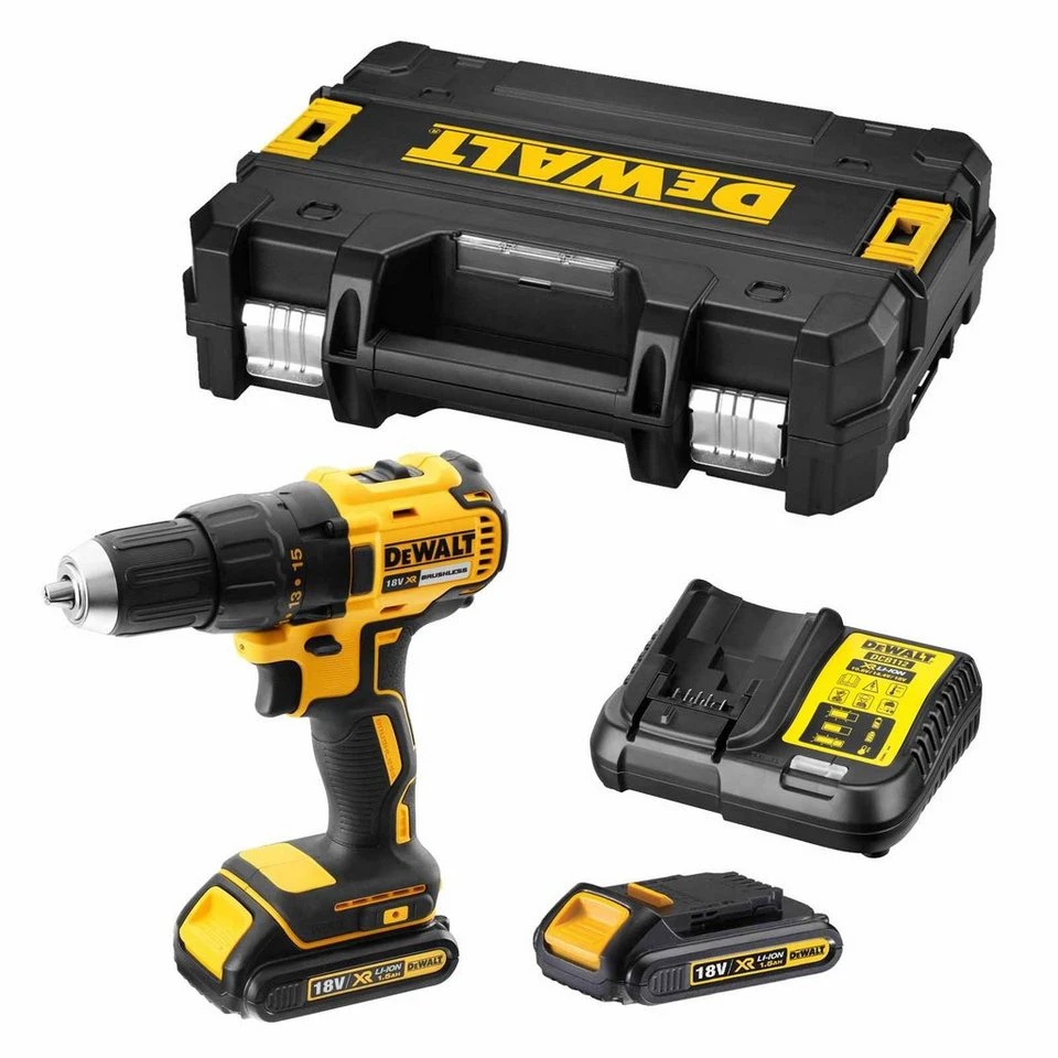DeWalt Akku-Bohrschrauber DCD777S2T-QW 18 V 1,5 Ah Set mit Ladegerät und 2x Akku