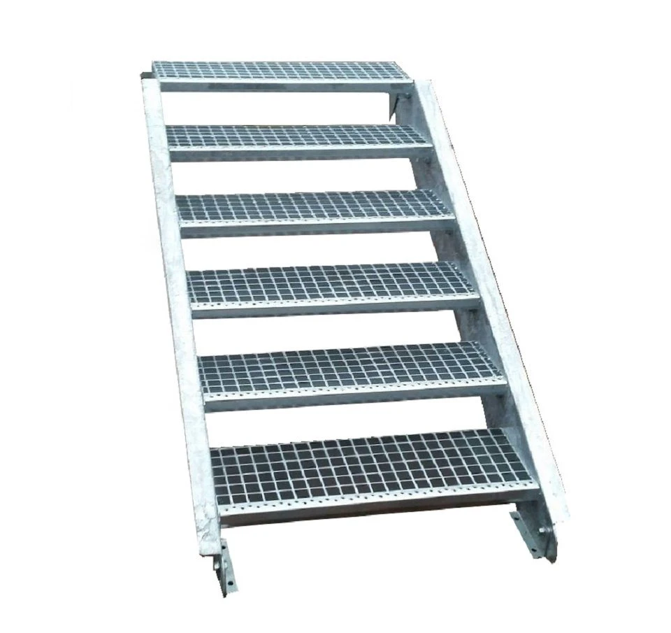 SRM Design Außentreppe 6 Stufen Stahl verzinkt B. 80 cm Geschosshöhe 90-120 cm