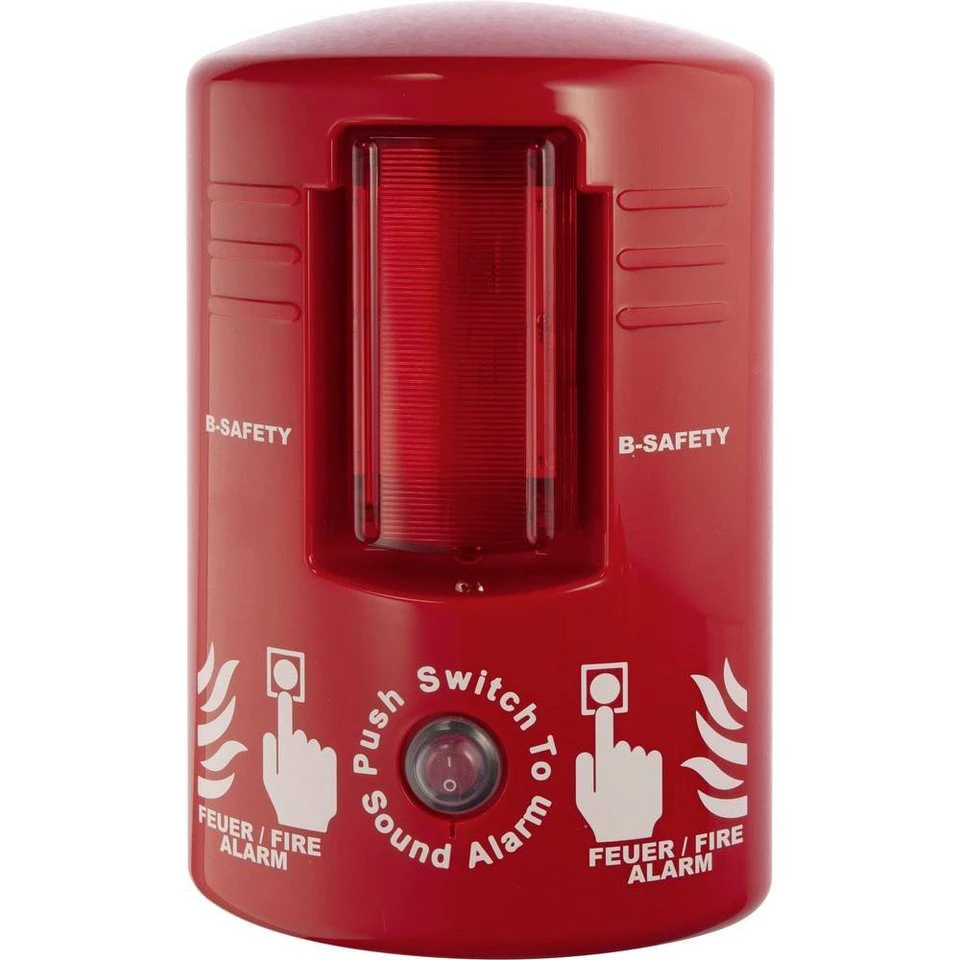 B-Safety Lokaler Feuer-Alarm BRS-25-01 mit Sirene und Blitzlicht Rauchmelder