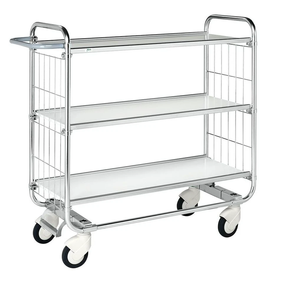 OSWALD Transportgeräte Kommissionierwagen 3 Böden 250 kg verzinkt 1195 x 470 x 1120 mm