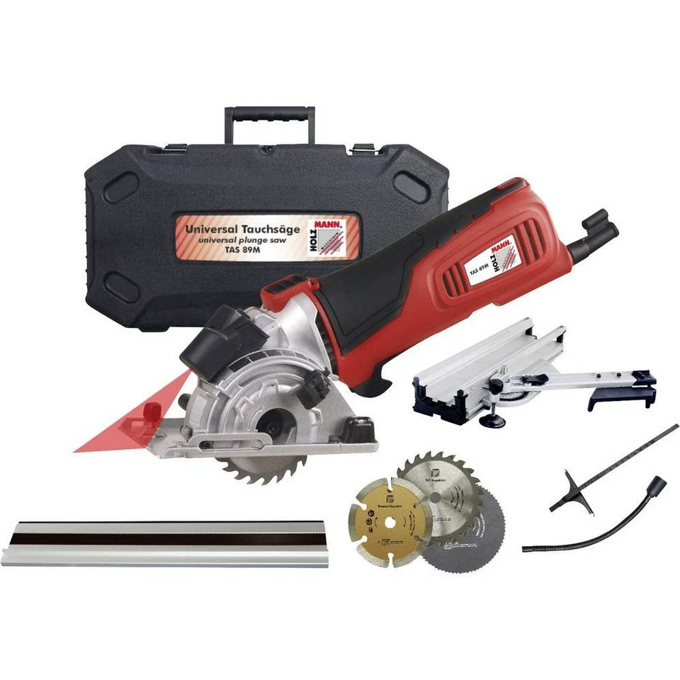 Holzmann Handkreissäge Universal-Tauchkreissäge TAS89M_230V mit Zubehör Koffer