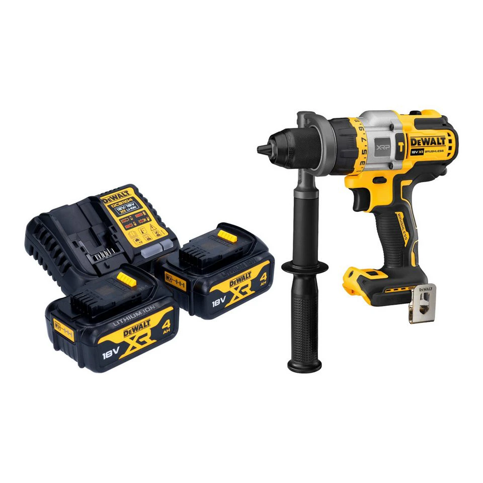 DeWalt DCD 999 Akku Schlagbohrschrauber 18 V 95 Nm Brushless mit 2x 4,0 Ah Akku Ladegerät