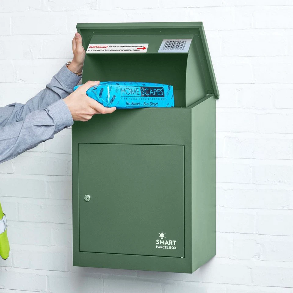 Homescapes Smart Parcel Box mittelgroß, Entnahme vorne, grün