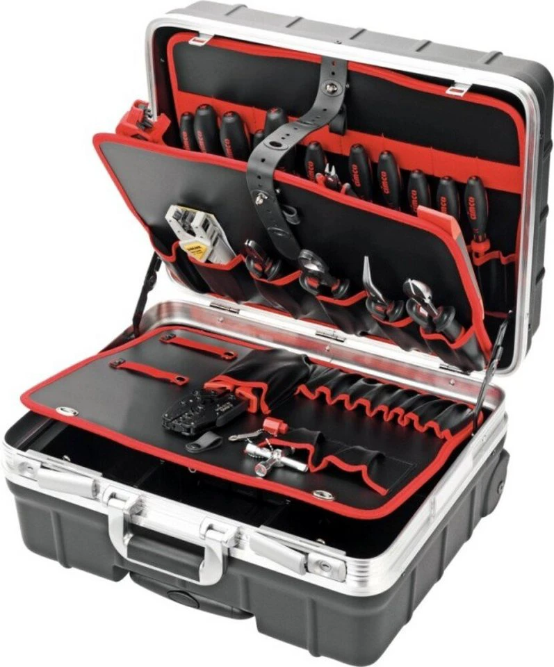 Cimco Technikerkoffer Industrie 170600 mit Trolleyfunktion 21 Qualitätswerkzeuge
