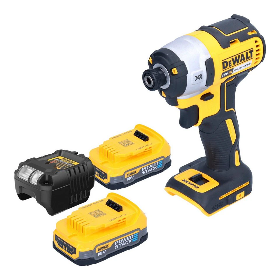 DeWalt Akku-Schlagschrauber DCF 887 E2 18 V 205 Nm 1/4" 2x Powerstack Akku 1,7 Ah Ladegerät