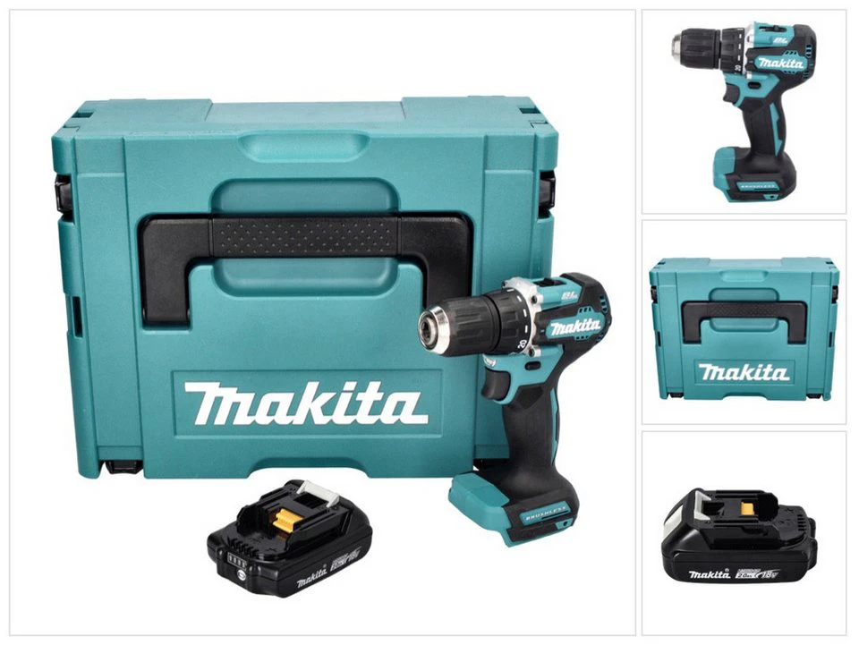 Makita Akku Bohrschrauber DDF 487 Z 18 V 40 Nm Brushless 2,0 Ah