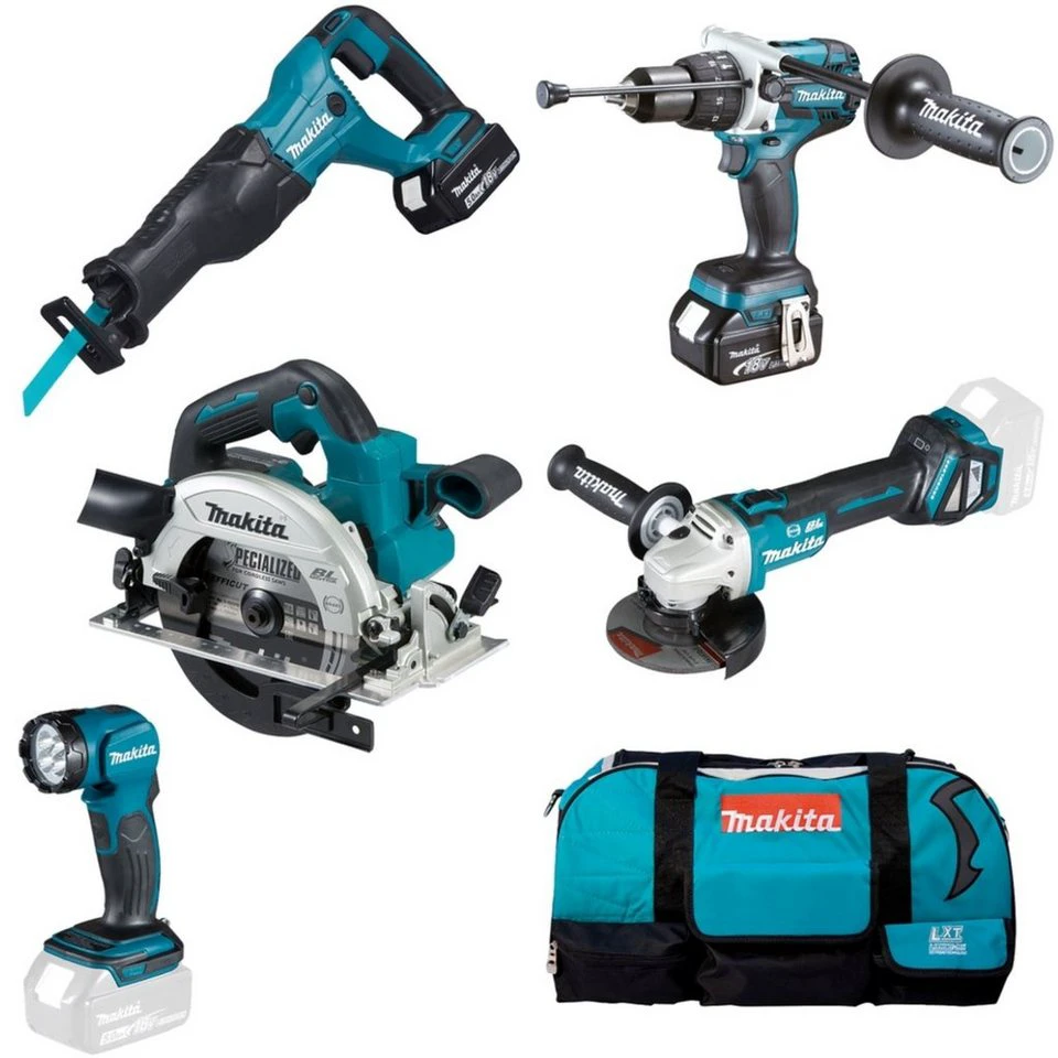 Makita DLX5067TX1 Combo Kit Werkzeugset 18V LXT Akku blau/schwarz