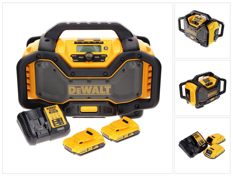 DeWalt DCR 027 Akku-Radio DAB+ 10,8-18,0 V 2x Akku 2,0 Ah Ladegerät Baustellenradio