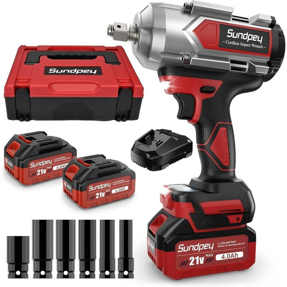 LuxusKollektion Schlagschrauber Werkzeugkoffer Akku bürstenlos 21V 1200Nm 2x4Ah