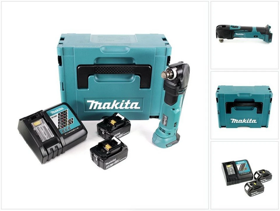 Makita Akku-Multifunktionswerkzeug DTM 51 18V Li-Ion im Makpac mit 2x 3,0 Ah Akku