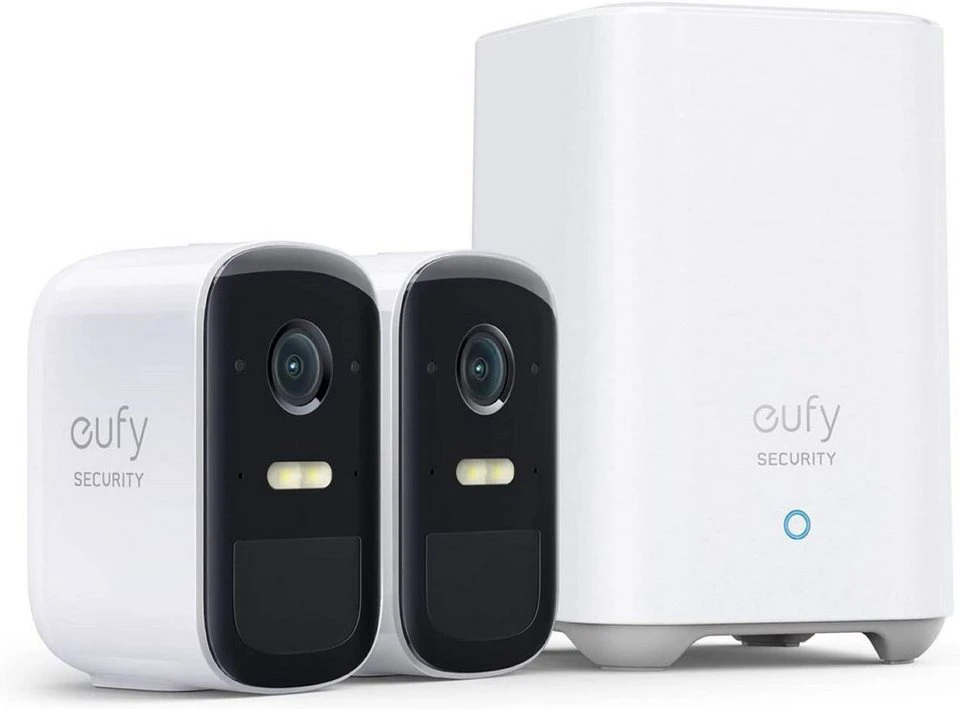 eufy Security eufyCam 2C Pro 2K Doppel-Kamera-Set HomeKit kompatibel Weiß