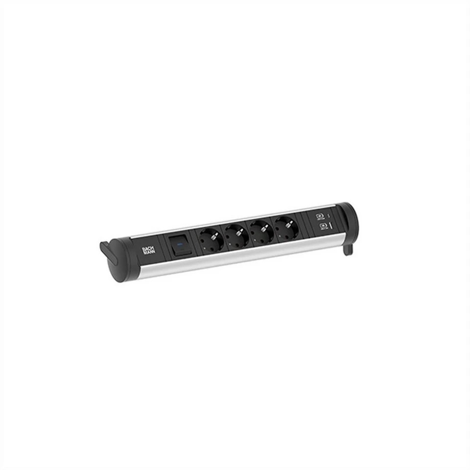 Bachmann CYCLE Base 4xCEE7/3 Steckdosenleiste mit Schalter USB A/C 22W 0,2 m GST18 schwarz