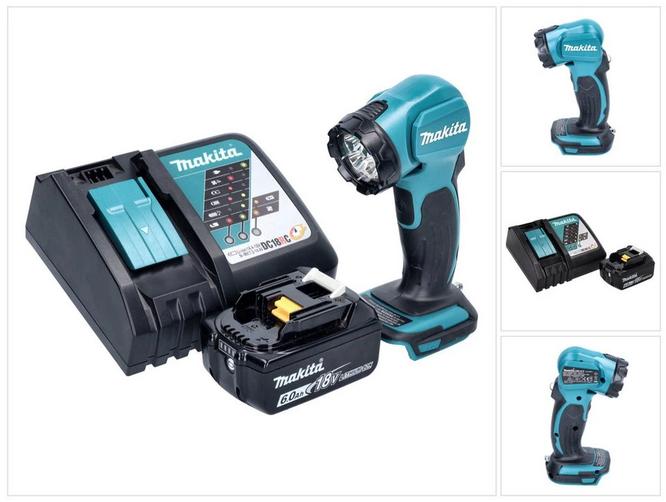 Makita DEADML 815 LED Akku Handleuchte 14,4 - 18 V 160 lm mit 6,0 Ah Akku