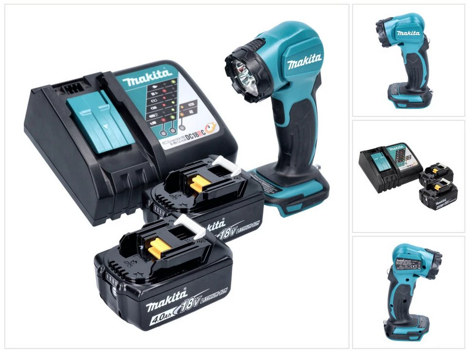 Makita DEADML 815 LED Akku Handleuchte 14,4-18 V 160 Lumen mit 2x 4,0 Ah Akku