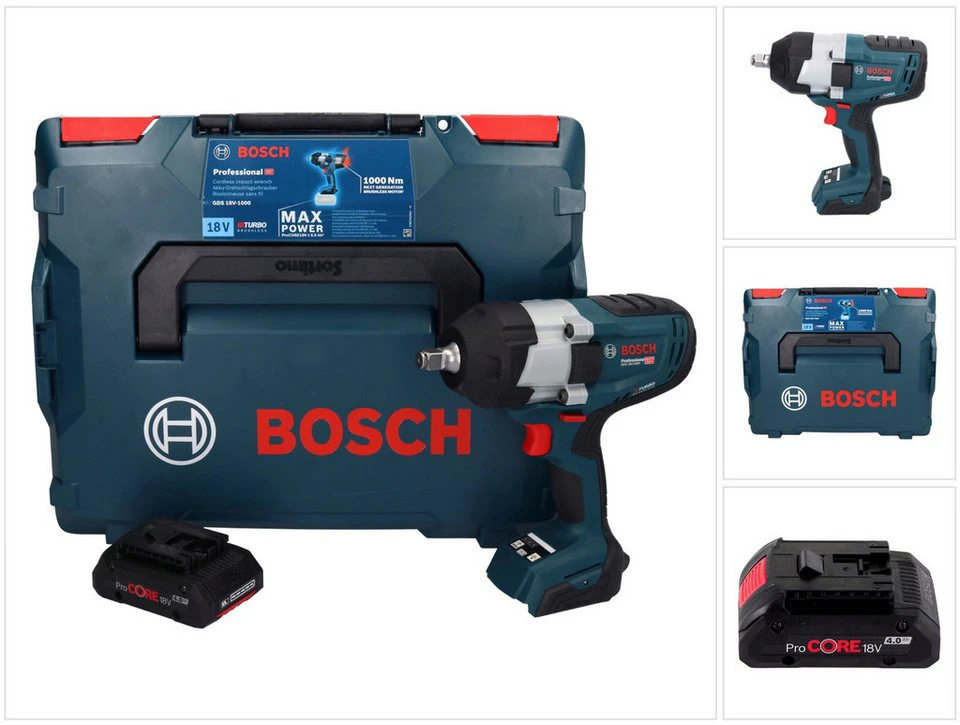Bosch Professional GDS 18V-1000 Akku-Drehschlagschrauber 18 V 1000 Nm BITURBO