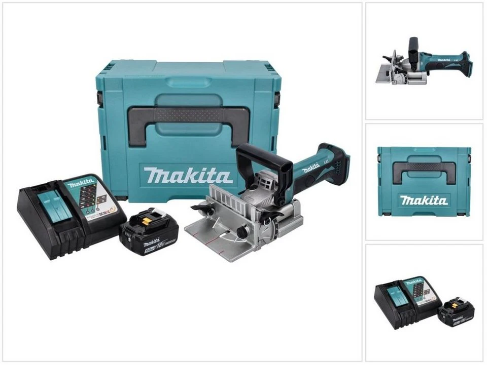 Makita Nutfräse DPJ 180 RT1J Akku 18 V 100 mm 5,0 Ah Ladegerät
