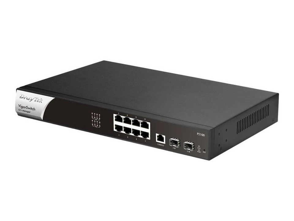 DrayTek VigorSwitch P2100 10-Port Layer2+ Managed PoE Gigabit-Switch