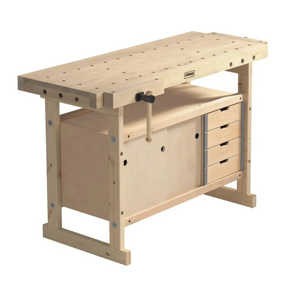 Sjöbergs Unterschrank 0042 Werkbankschrank für Nordic 1450 nordische Birke 985 mm 460 mm 16 kg