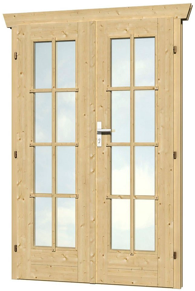 Skanholz Doppelflügeltür 123,4 x 193 cm vollverglast Echtglas Nordische Fichte