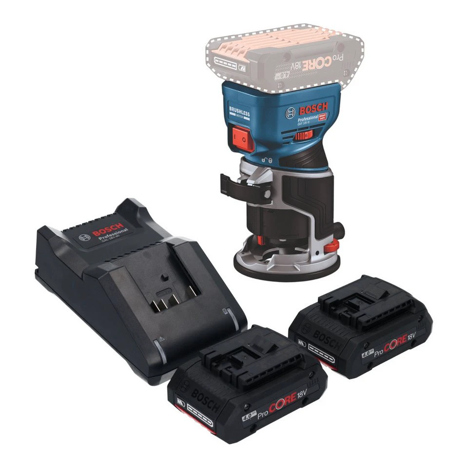 Bosch Professional GKF 18V-8 Professional 18 V 2x ProCORE Akku 4,0 Ah Ladegerät