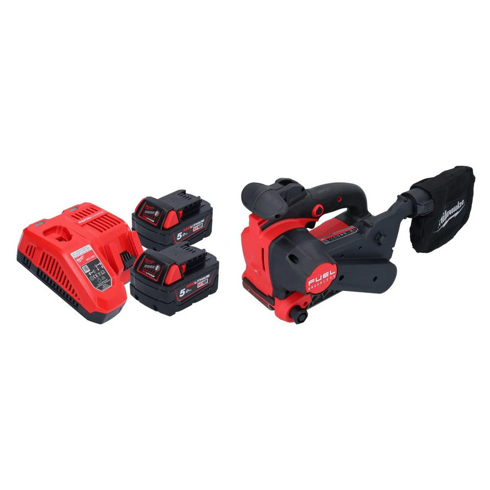 Milwaukee Akku-Bandschleifer M18 FBTS75 18 V 75 x 457 mm Brushless 2x 5,0 Ah Ladegerät