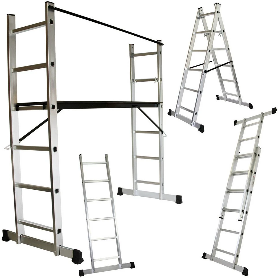 HELO24 Vielzweckleiter Arbeitsgerüst Gerüstleiter Baugerüst Arbeitsbühne Alu G1