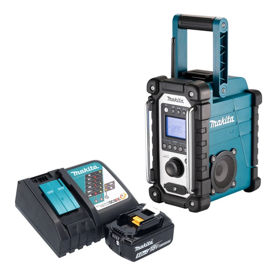 Makita DMR 116 Akku Baustellenradio 14,4 - 18 V AM FM AUX 5,0 Ah Ladegerät
