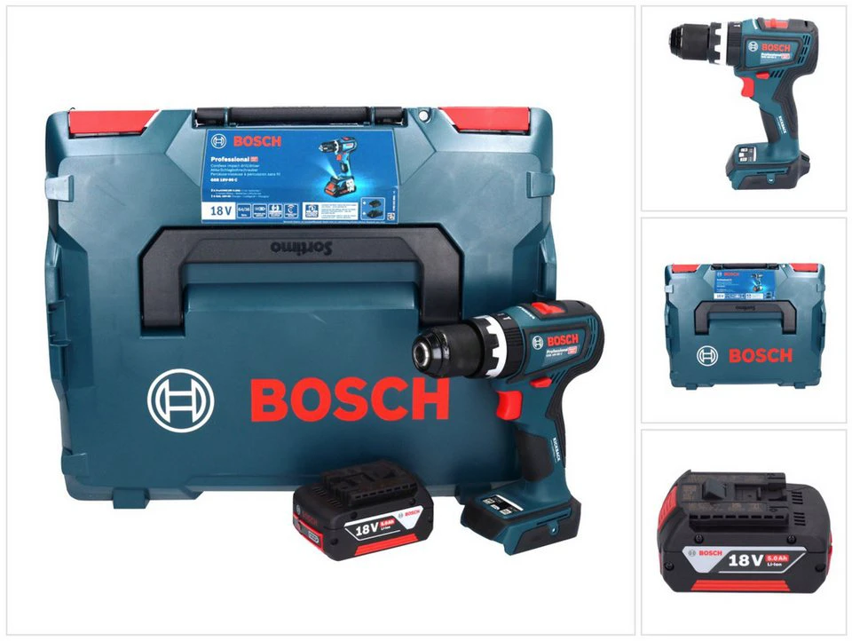 Bosch Professional GSB 18V-90 C Professional Akku-Schlagbohrschrauber 18 V 64 Nm bürstenlos