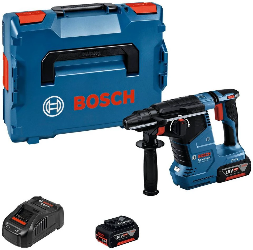 Bosch Professional Akku-Bohrhammer GBH 18V-24 C SDS plus bürstenlos 980 U/min Set 2 Akkus Ladegerät