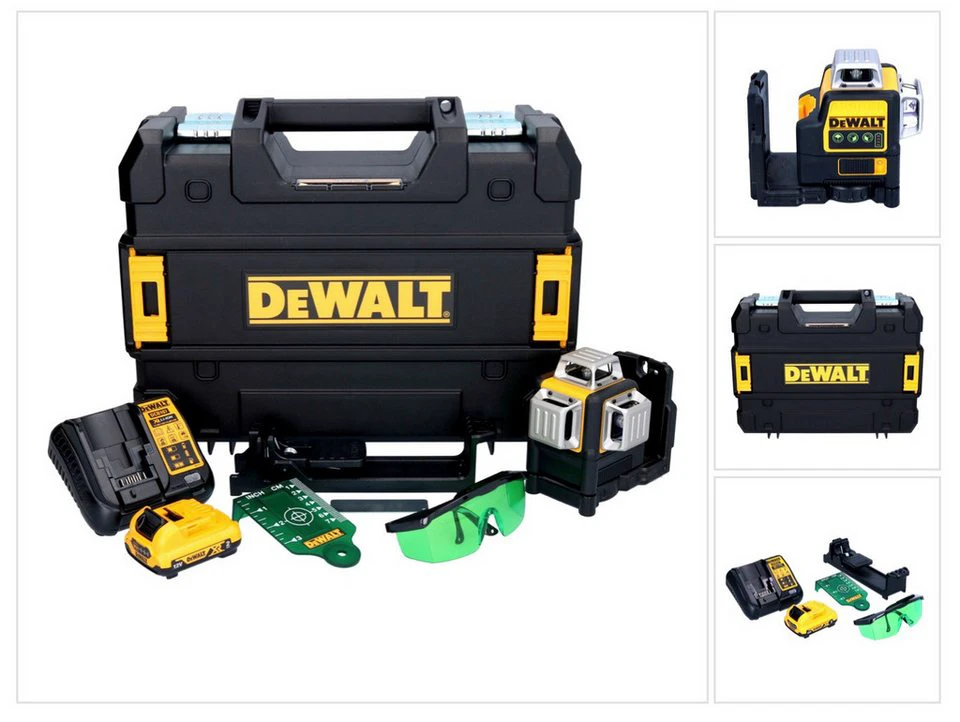 DeWalt DCE 089 Akku Multilinienlaser 12 V 3x 360° mit 2,0 Ah Akku Ladegerät