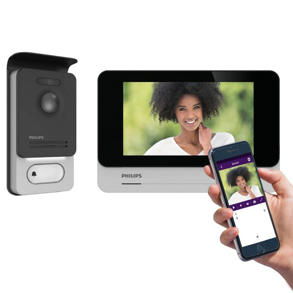 Philips Video-Türsprechanlage WelcomeEye Connect 2 7 Zoll Touchscreen RFID