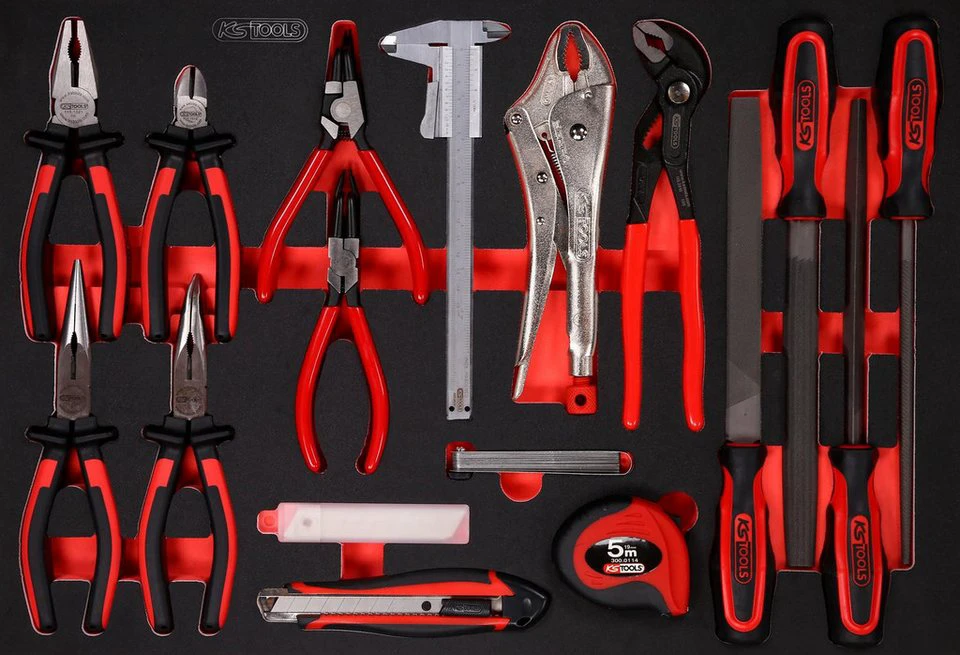 KS Tools Zangen- und Feilen-Satz 28-tlg mit 1/1 Systemeinlage