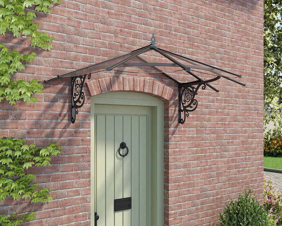 Palram - Canopia Lily Alu Vordach 125X175 cm Klar Aluminium Schwarz