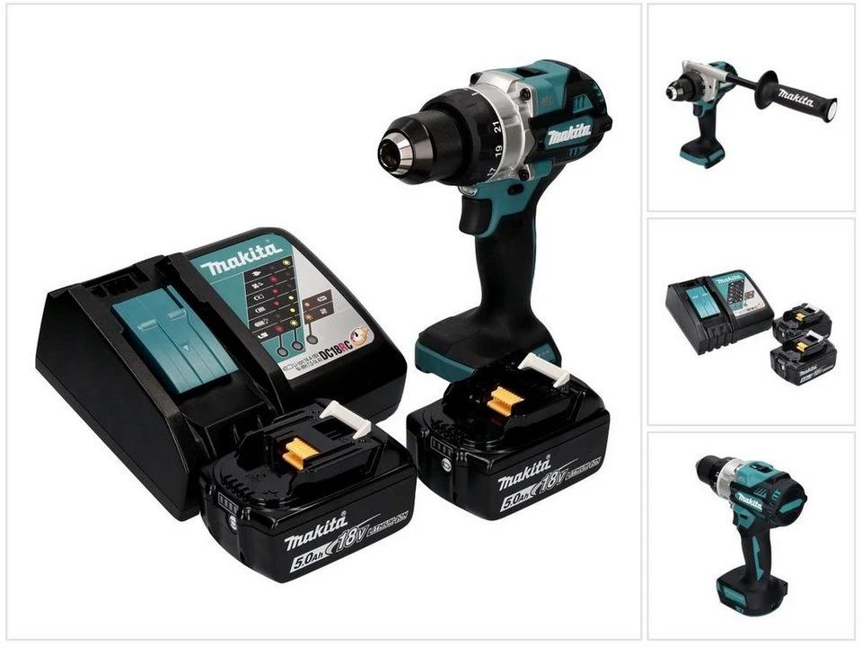 Makita Akku Bohrschrauber DDF 486 18 V 130 Nm Brushless 2x Akku 5,0 Ah