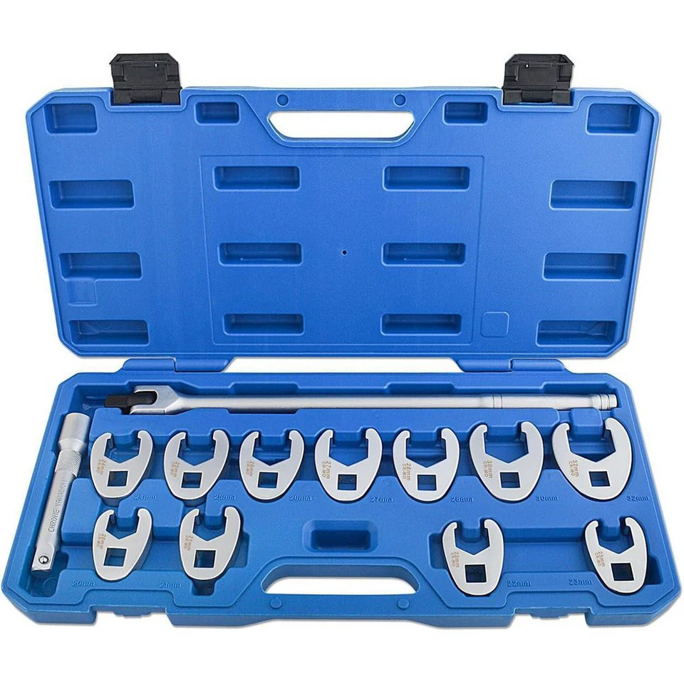 LuxusKollektion Werkzeugkoffer Hahnenfußschlüssel Innenvierkant 12,5 mm 20-32 mm Gelenkgriff 13-tlg Set
