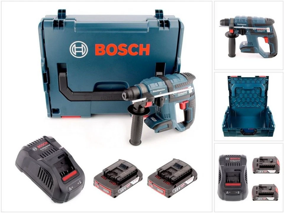 Bosch Professional Akku-Bohrhammer GBH 18 V-EC 18 V 1,7 J SDS-plus Brushless 2x 2,0 Ah