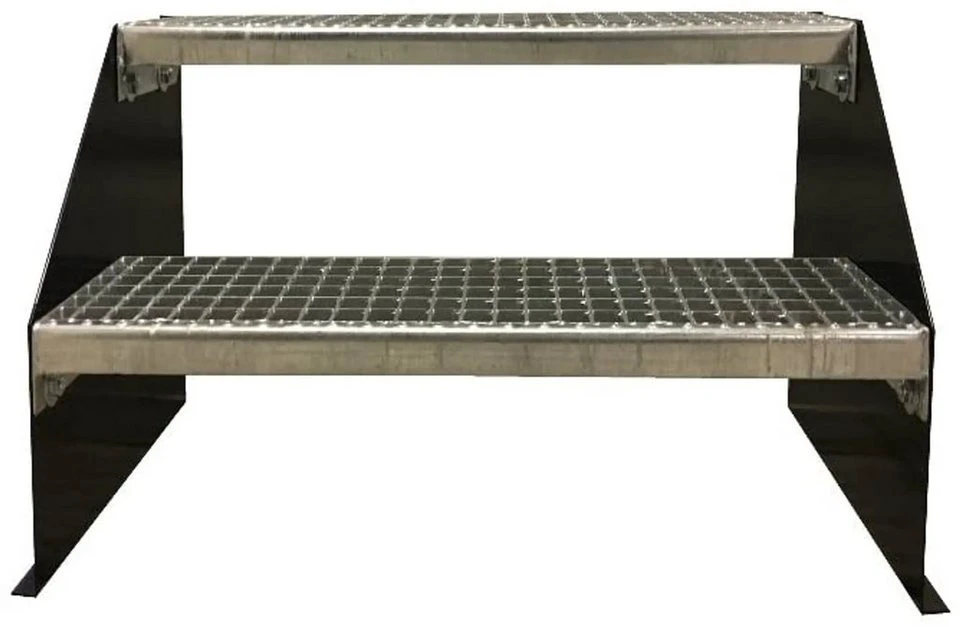SRM Design Außentreppe 2 Stufen Standtreppe freistehend Breite 100 cm Geschosshöhe 42 cm Anthrazit