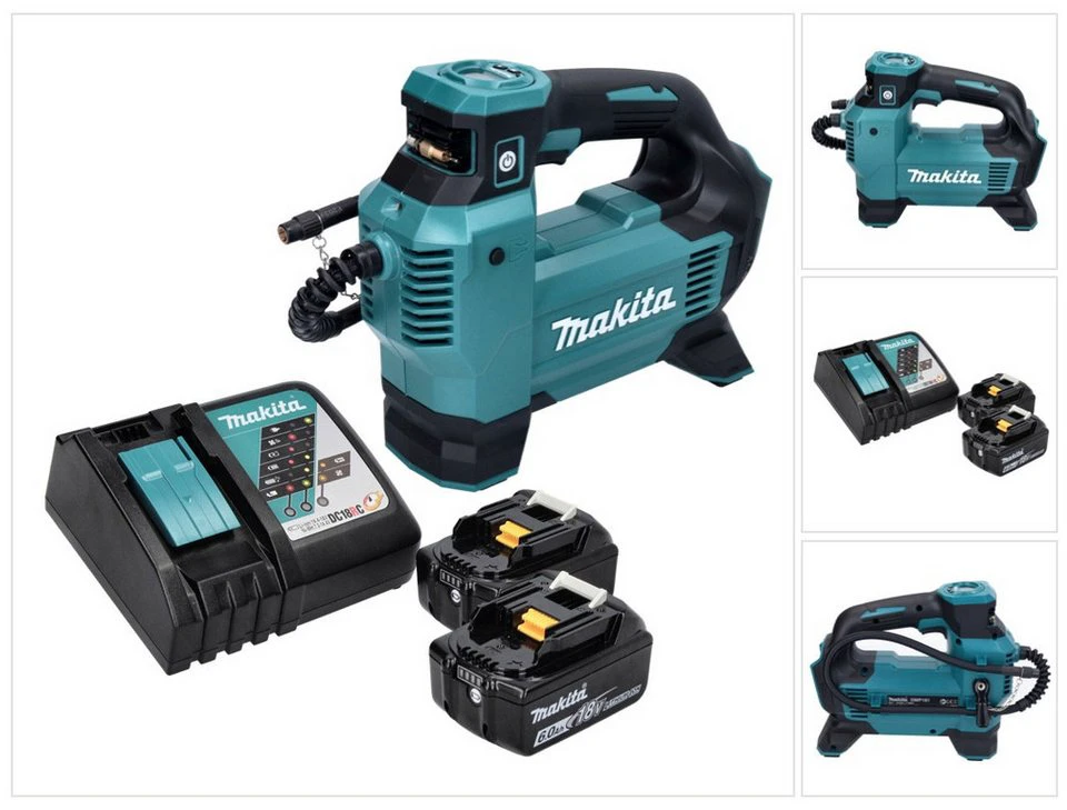Makita DMP 181 Akku-Kompressor 18 V 11,1 bar 2x 6,0 Ah Akku Ladegerät