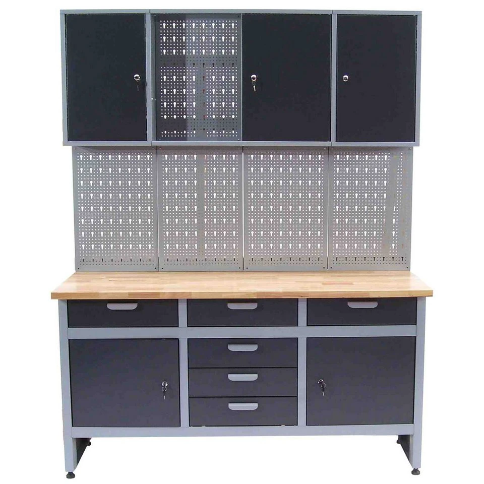 Apex Werkstatt Combi-Set 06277 + 06278 Werkbank Werkzeugwand 160 cm