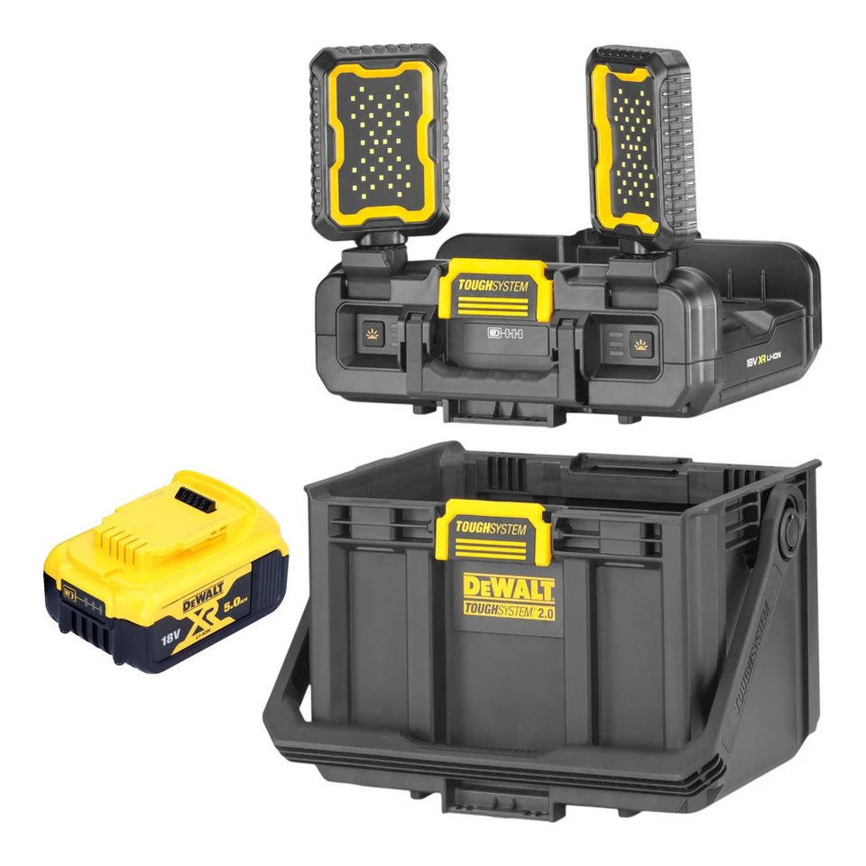 DeWalt Baustrahler DWST08061-1 Werkzeugbox ToughSystem 2.0 mit Akku 5,0 Ah